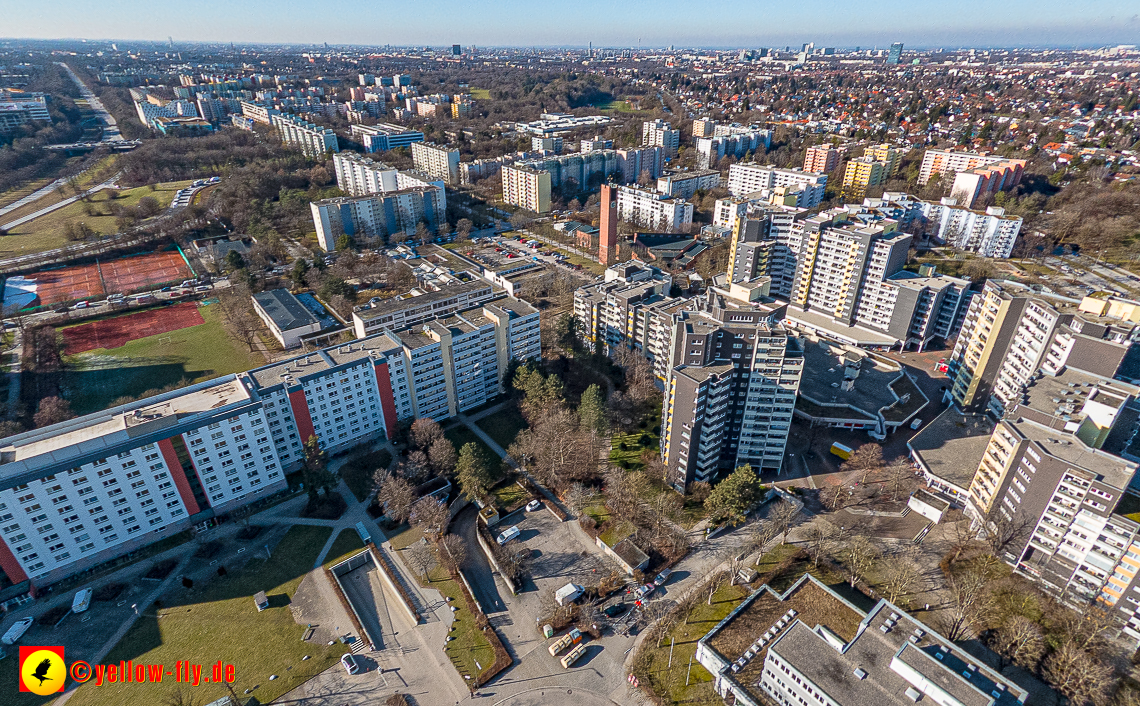 07.02.2023 - Luftbilder vom Marx-Zentrum und Umgebung in Neuperlache